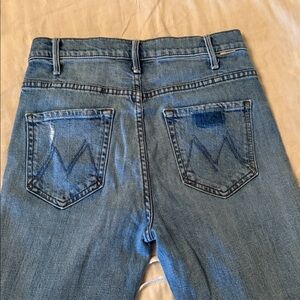 MOTHER The Hustler Ankle Fray Jeans - Classic Blue- Crushing Hard 27